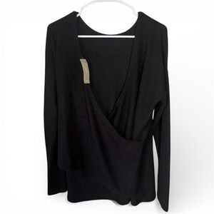 NWT J. Crew Tunic Sweater Top Blouse Women's Medium M Black Reversible V-Back